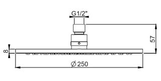 Верхний душ Paini 50PJ759TT25 25см матовое золото